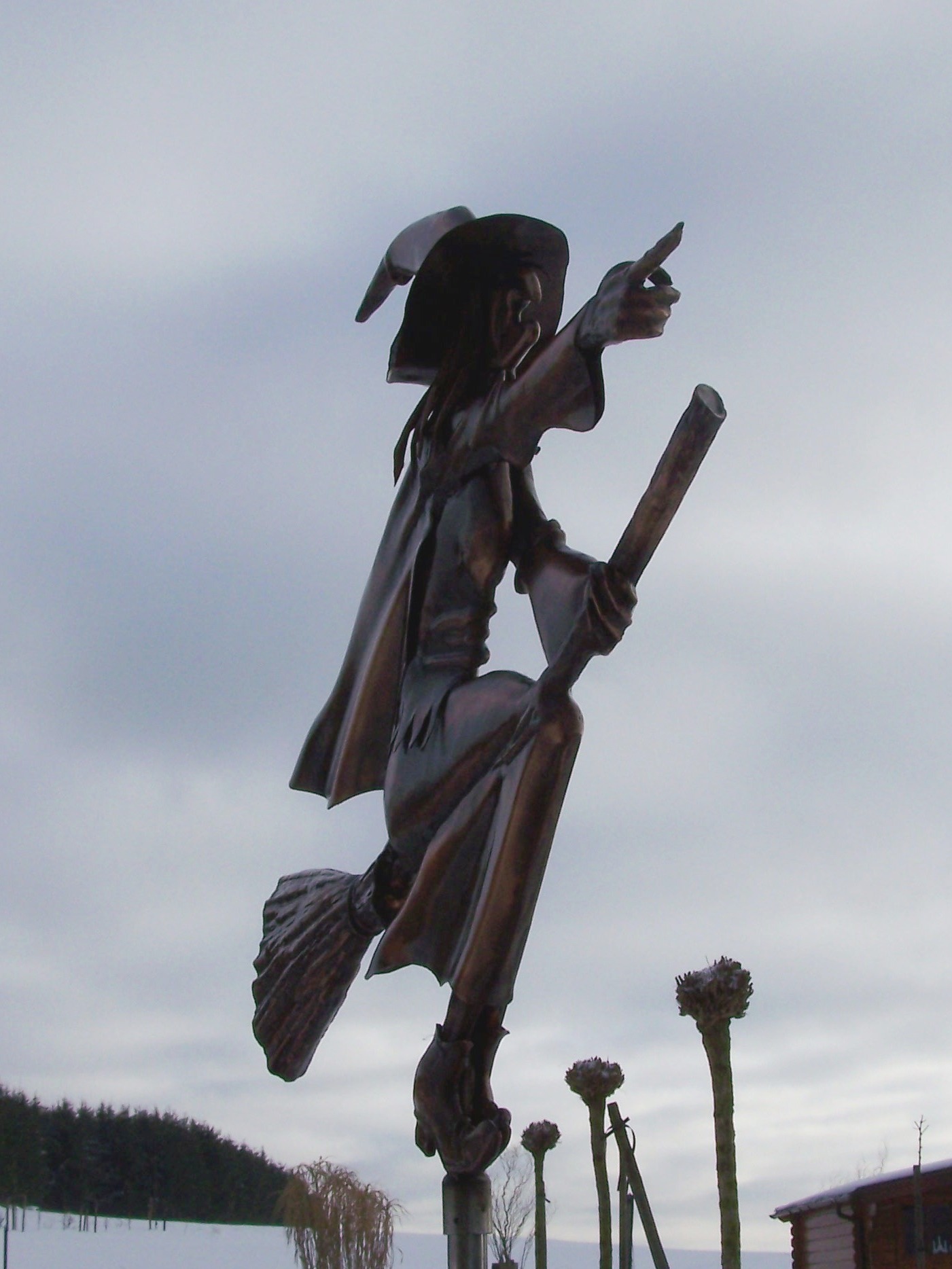 hexe, wetterfahne, kupfer,