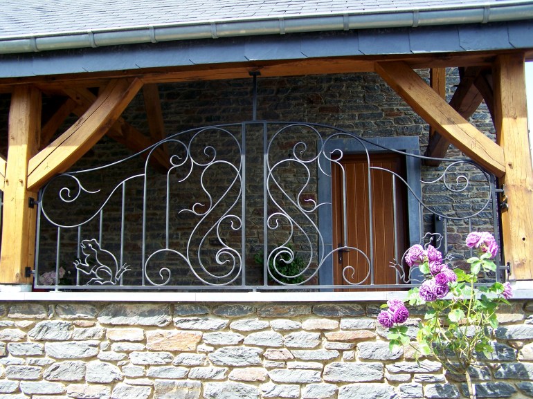 smeedijzer, smeedwerk, kikkers, paneel, hekken