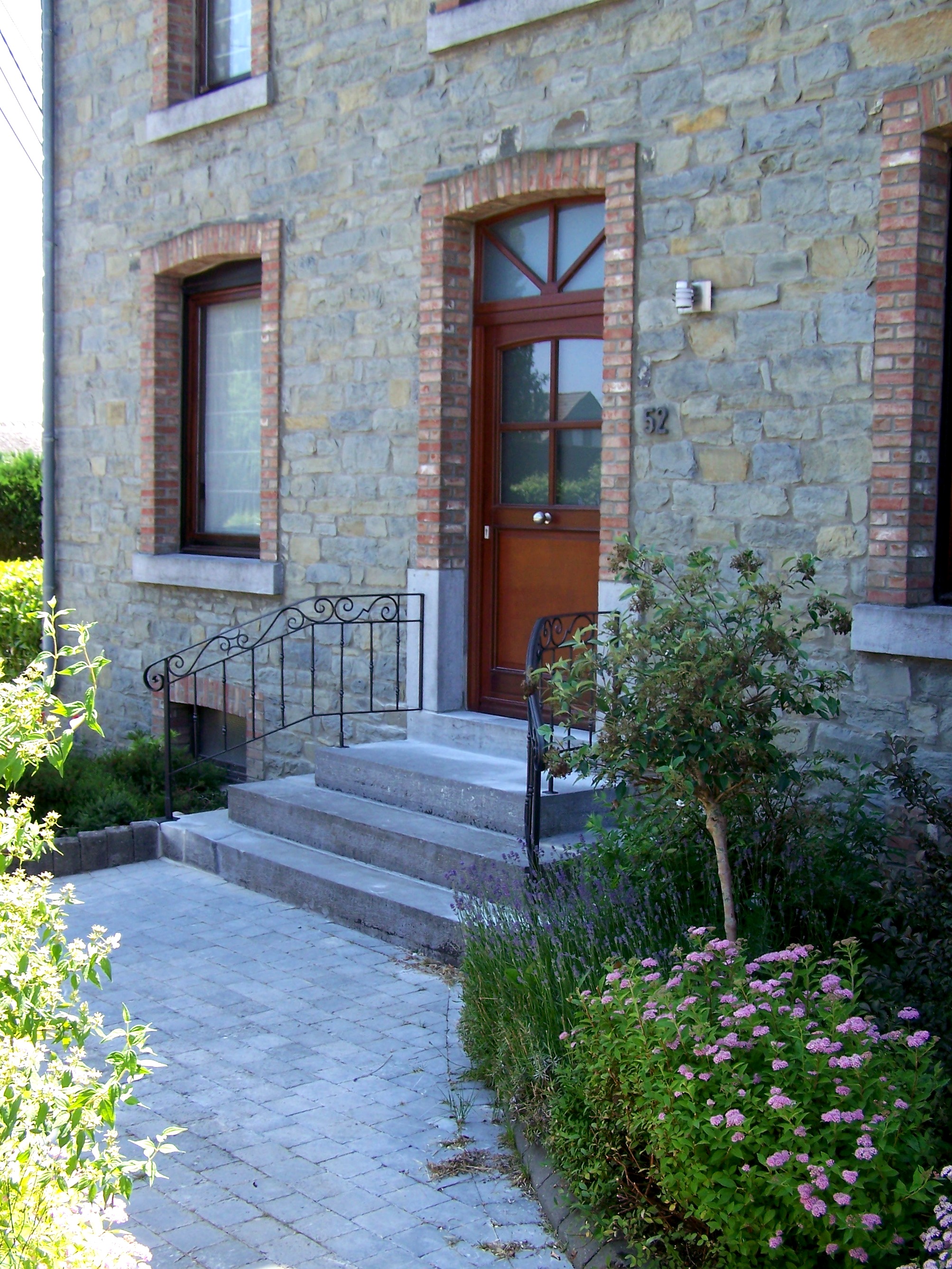 leuning, smeedijzer, smeedwerk, trap, buiten